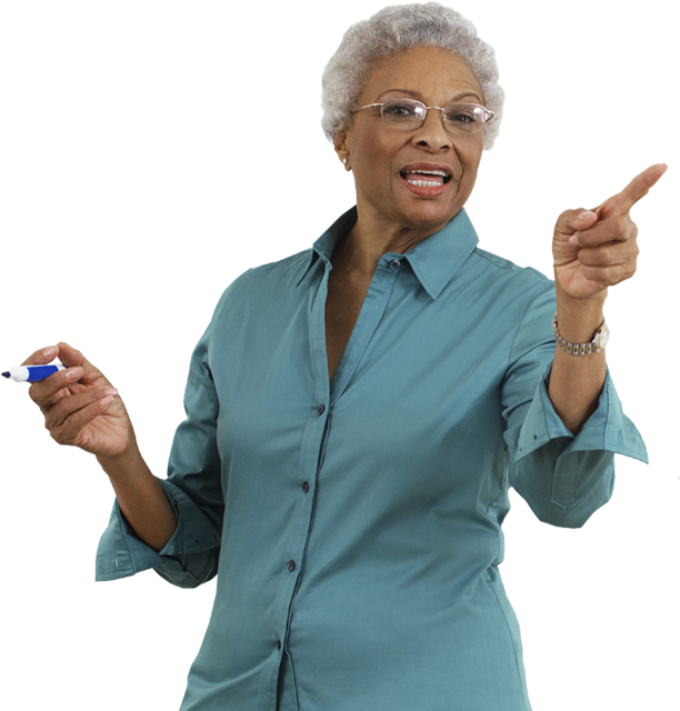 Teacher Pointing (633x684), Png Download