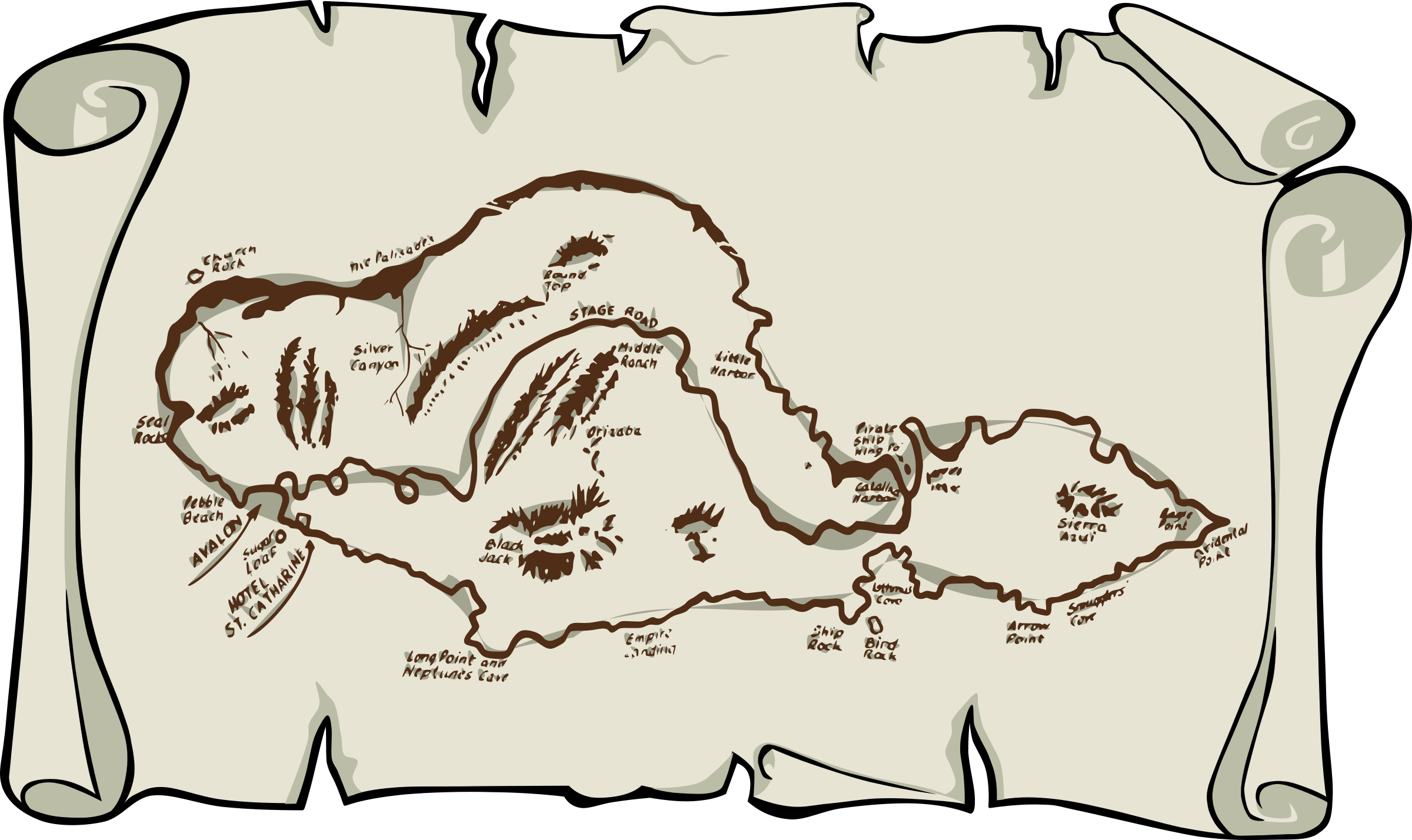 Big Image - Treasure Map (2400x1428), Png Download