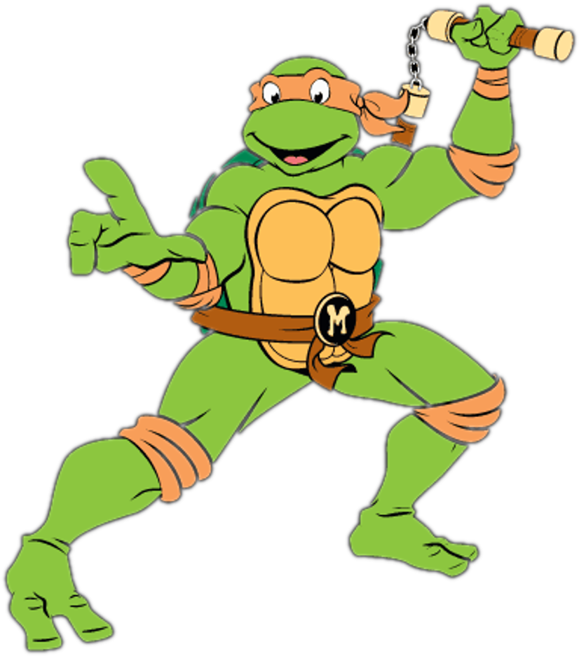 File History - Teenage Mutant Ninja Turtles Michelangelo Cartoon (862x1078), Png Download