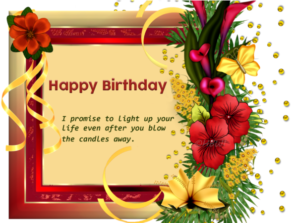 Exclusive Happy Birthday Wishes Cards With Flowers - Happy Birthday Wishes With Photo Frame (600x450), Png Download