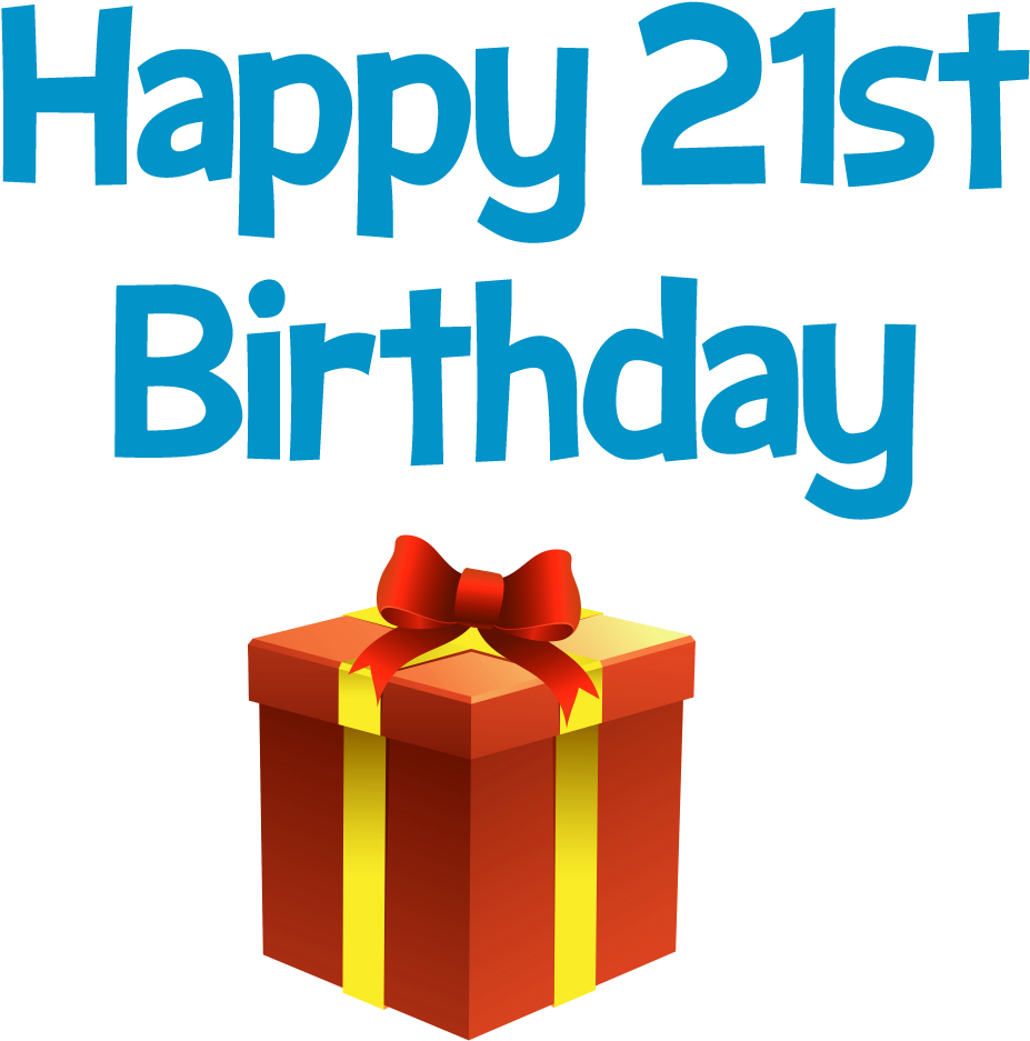 Happy 21 St Birthday Greeting And Gift Box Clip Art - Happy 21 Birthday Boy (1009x1000), Png Download
