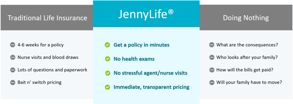 Jenny Life Compared To Traditional Life Insurance And - Jenny Life (1000x379), Png Download