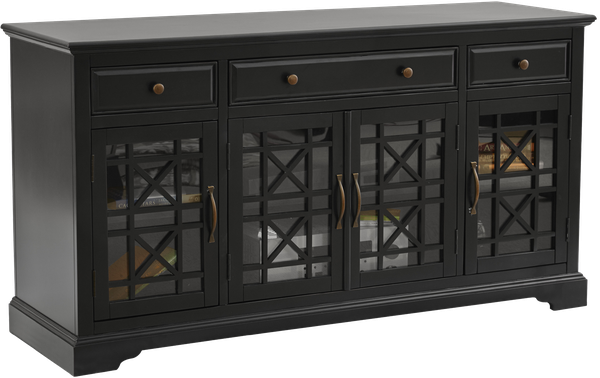 Jofran Craftsman 60" Three Drawer Media Unit (600x378), Png Download