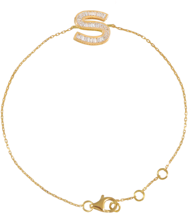 S Letter Gold Bracelets (464x464), Png Download