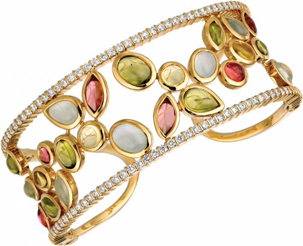 18kt Yellow Gold Minilok Winsome Bangle - Bracelet Png Fashion (600x600), Png Download