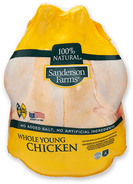 Whole Frying Chicken - Sanderson Farms Chicken (709x758), Png Download