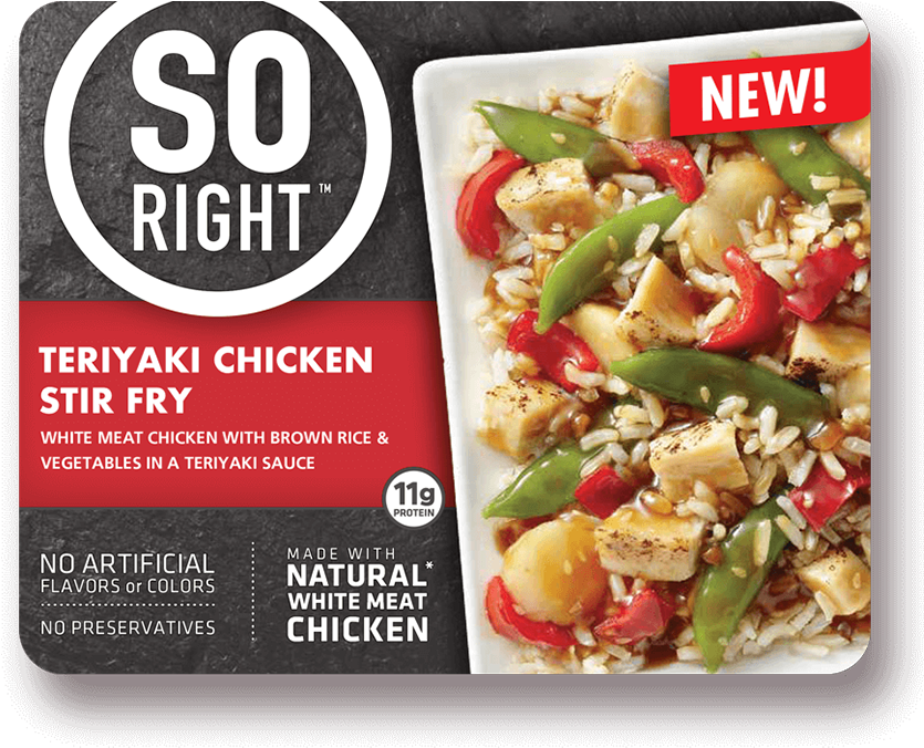 This Meal Starts With Brown Rice, All White Meat Chicken, - So Right Frozen Meals (843x681), Png Download