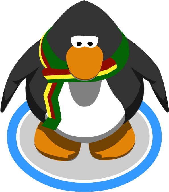 Tri Color Scarf In Game - Club Penguin The Popstar (594x671), Png Download