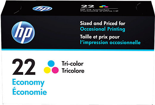 Hp 22 Economy Tri-color Original Ink Cartridge - Hp 22 Tri-colour Economy Original Ink Cartridge (b3b19an) (573x430), Png Download