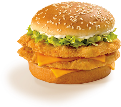 Double Chicken 'n' Cheese - Church's Double Chicken Sandwich (490x390), Png Download