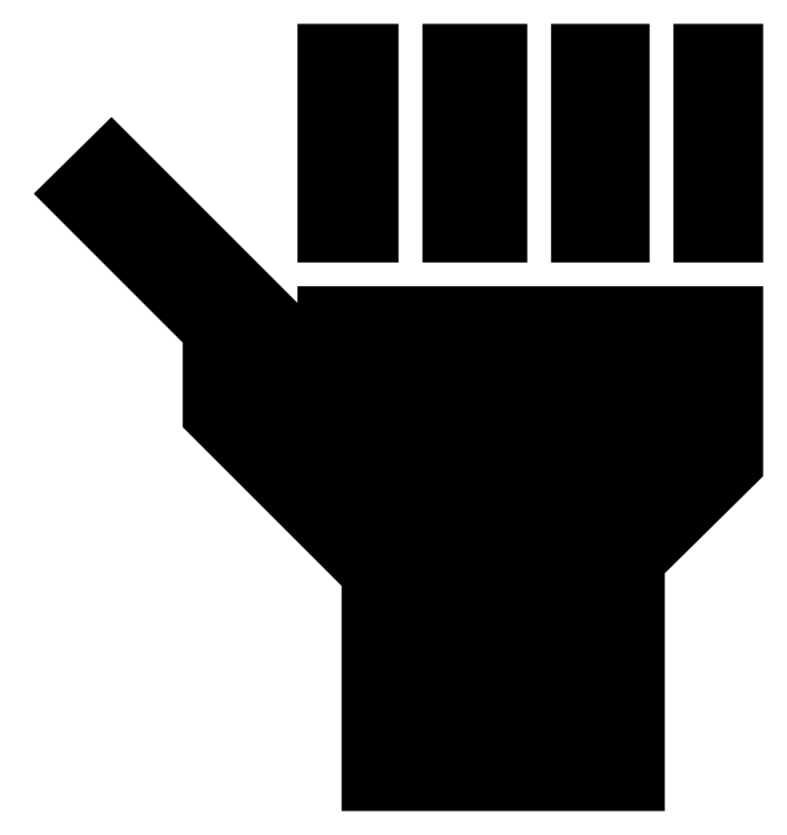 Black And White Logo Hand Symbol - Clip Art (707x750), Png Download