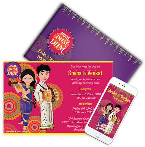 Wedding Invitations Design - Creative Indian Wedding Card (500x494), Png Download