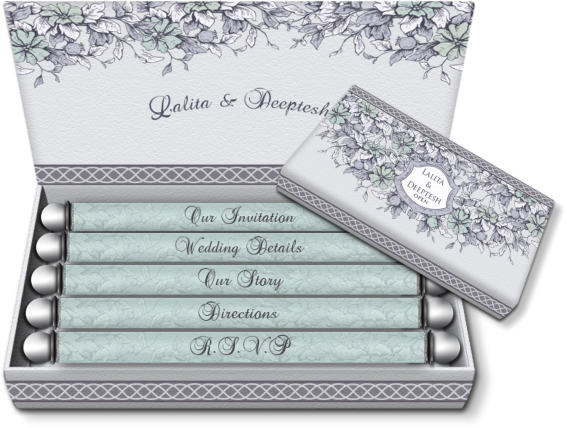 Sea Green & Silver Box Email Wedding Invitation - Latest Wedding Card Styles (610x487), Png Download
