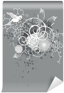 Vector Bouguet Of Fantasy Flowers, Swirls And A White - Drawing (400x400), Png Download