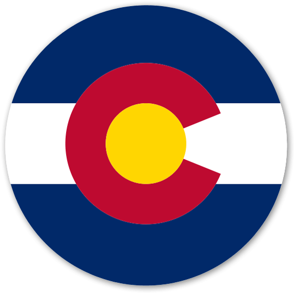 Stickerapp Circle Sticker - Colorado State Flag (600x600), Png Download