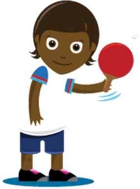 Children Playing Sports - Table Tennis Cartoon Png (321x399), Png Download