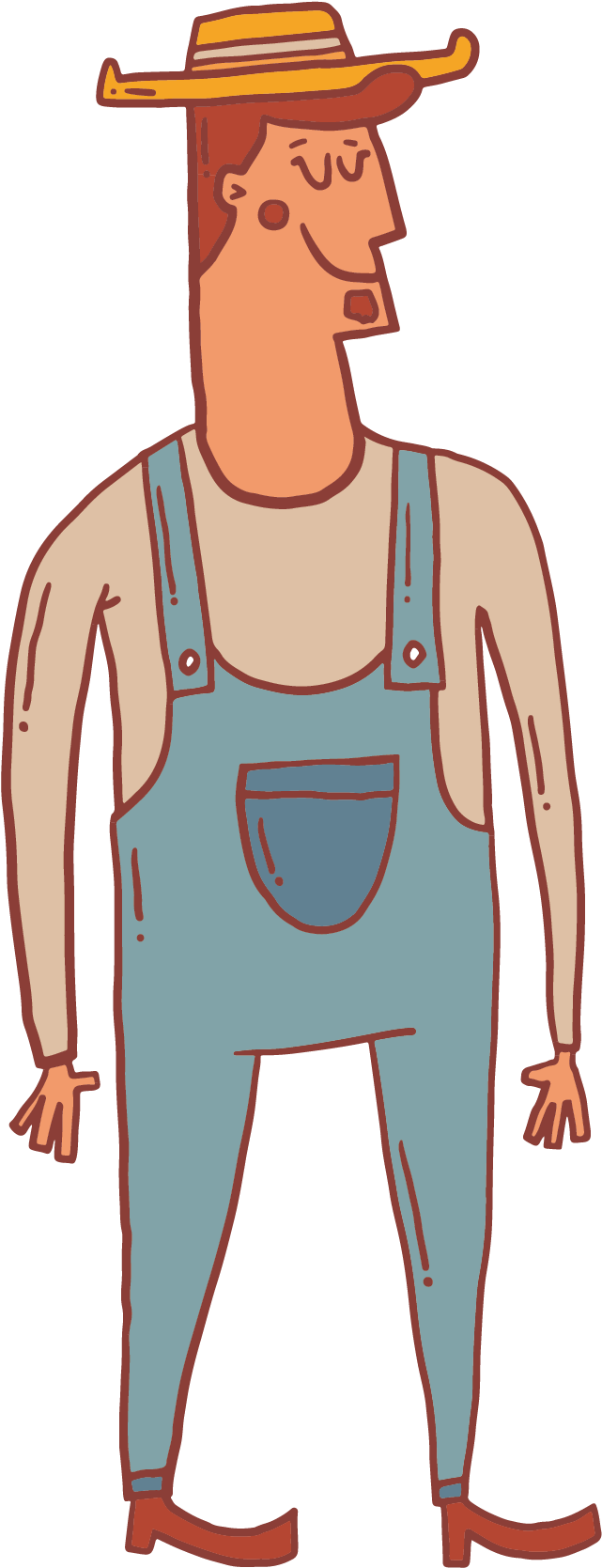 Agriculture Retro Cartoon Hat Picture Library Stock - Farmer Drawing Png (1875x1875), Png Download