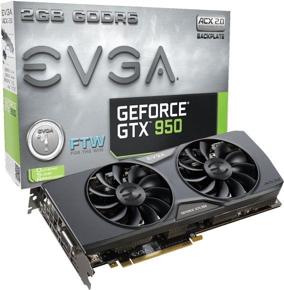 Evga Geforce Gtx 950 Ftw Gaming Acx - Evga Geforce Gtx 950 Ssc Acx 2.0 2gb Graphic Card 02g-p4-2957-kr (600x600), Png Download