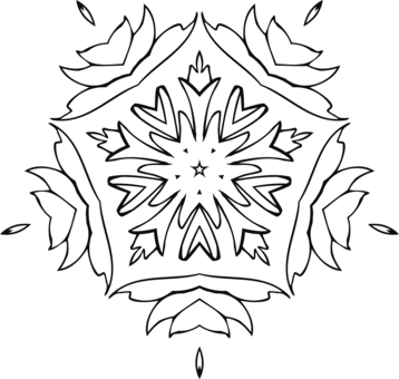 Line Art Flower Floral Design Coloring Book Ornament - Flower (358x340), Png Download