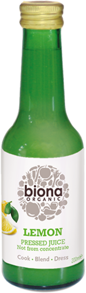 Biona Lemon Juice (not From Concentrate) 200ml (1100x1100), Png Download