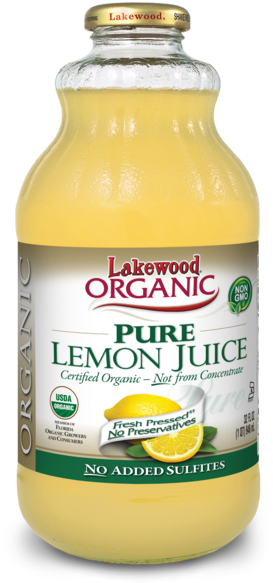 Lakewood Organic Pure Lemon Juice, 32 Ounce Lakewood - Lakewood Lemon And Lime Juice (308x600), Png Download
