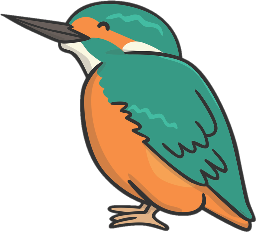 Png Royalty Free Library Hummingbird Clipart Kingfisher - Kingfisher Cartoon (921x802), Png Download