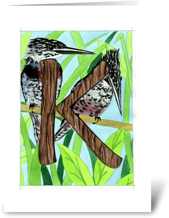 K For Kingfisher Greeting Card - Monarch Butterfly (700x792), Png Download
