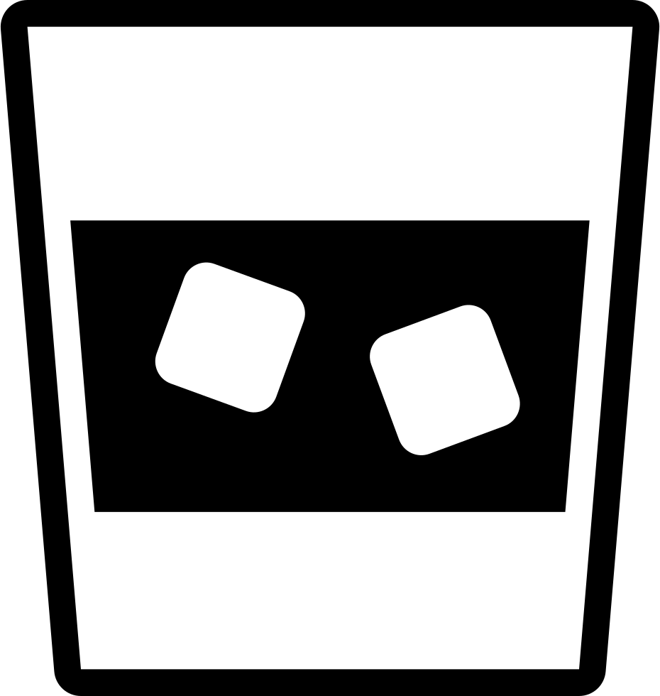 Transparent Glass With Cold Drink With Ice Cubes Couple - Drink Transparent Icon Black Png (930x980), Png Download