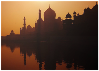 Sunset Silhouette Of A Grand Taj Mahal Poster • Pixers® - Bajo El Cielo De Meerut (selección Landscape) [book] (400x400), Png Download