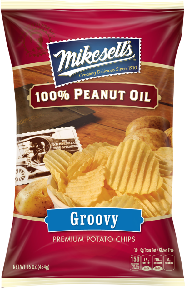 100% Peanut Oil Chips - Mikesell's Old Fashioned Original Potato Chips, 10 (1024x1024), Png Download
