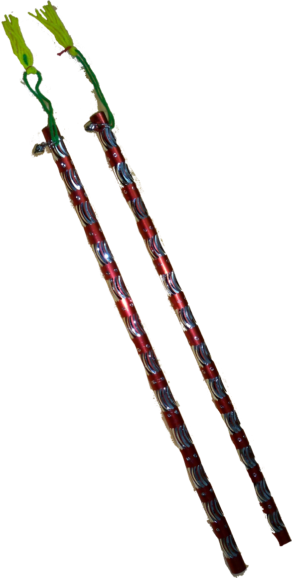 Red Aluminium Bombay Cut Dandiya For Navratri For Navratri - Dandiya Raas (674x1200), Png Download