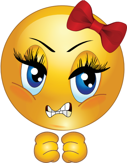 Clipart Angry Girl Smiley Emoticon 5670 - Angry Face Girl Emoji (499x570), Png Download