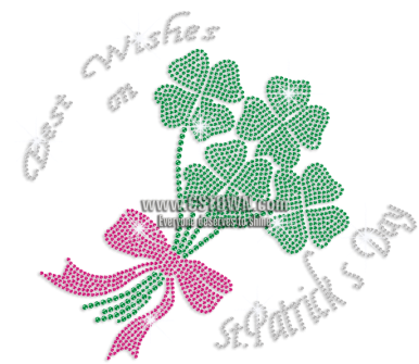 Best Wishes On St Patrick's Day Iron-on Rhinestone - Iron On Rhinestone Transfer (450x450), Png Download