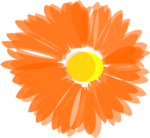 Marigold Flower Clipart - Orange Flower Clipart Png (600x553), Png Download