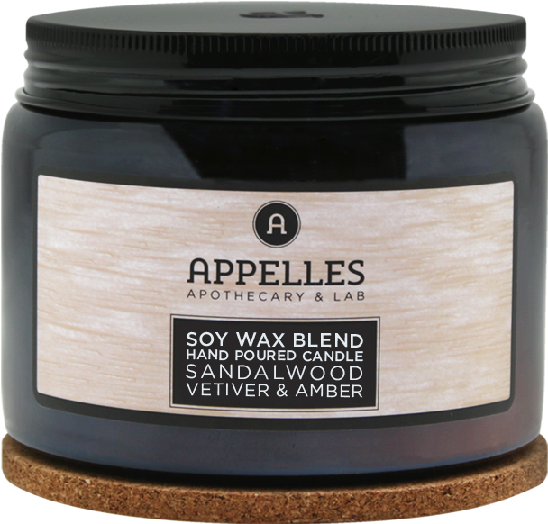 Sandalwood, Vetiver & Amber Candle 400g - Appelles (1000x1000), Png Download