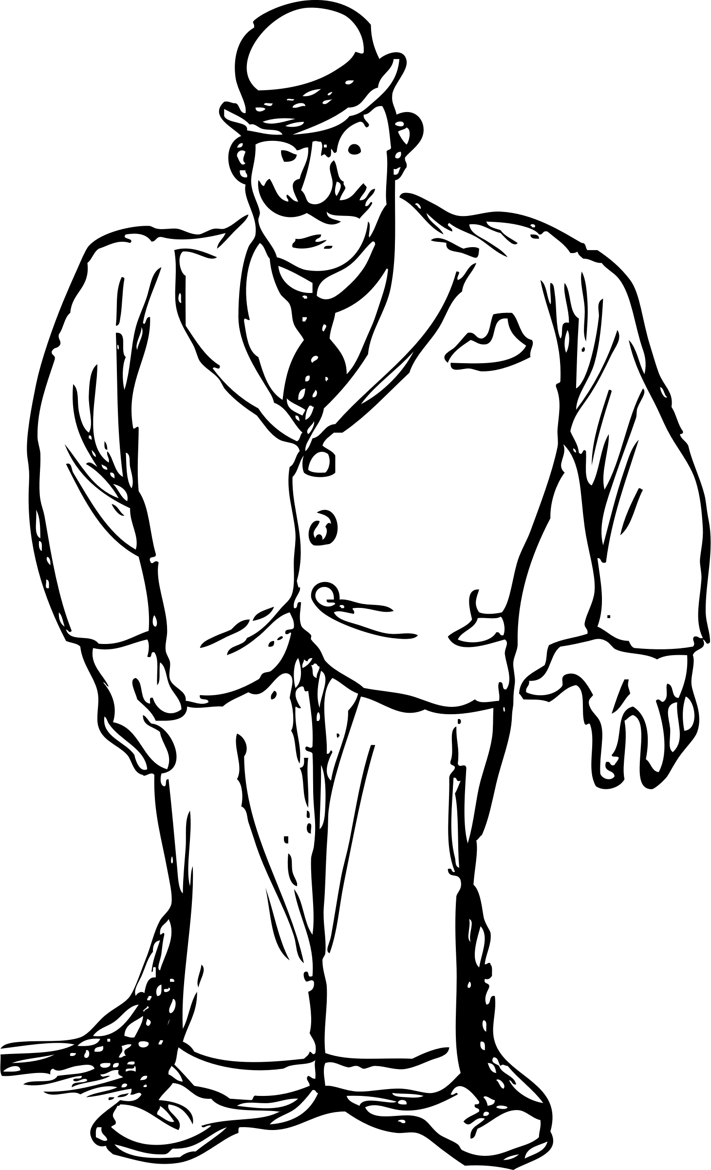 This Free Icons Png Design Of Man With A Bowler (1460x2400), Png Download