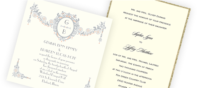 Traditional Wedding Invitations Traditional Wedding - Ecru Wedding Invitations Deco Crush (746x300), Png Download