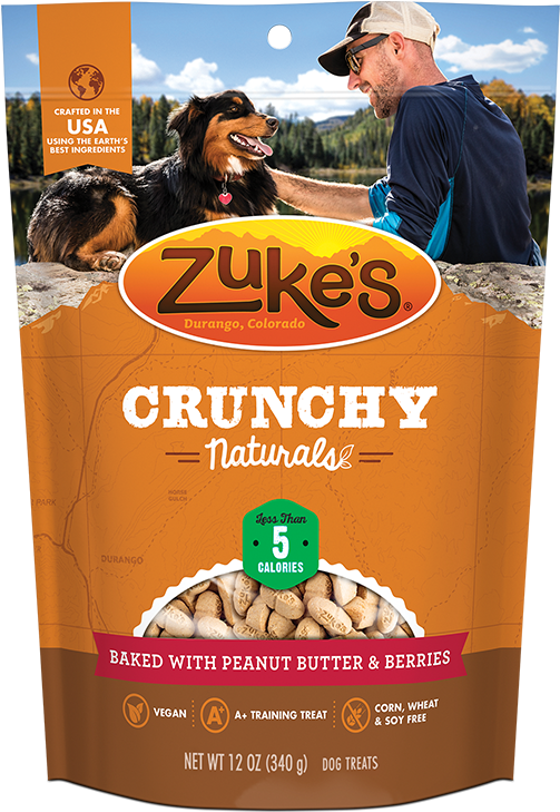 Crunchy Naturals 5s Baked With Peanut Butter & Berries - Zukes Crunchy (592x739), Png Download