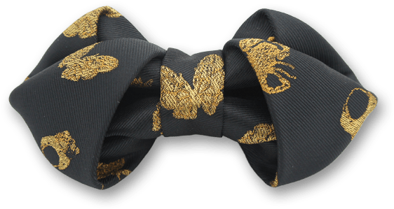 Folding In Dark Gray Gold Bow Tie - Paisley (800x800), Png Download