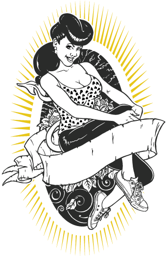 Amsterdams Premier Tattoo Shop - Pin Up Tattoo Png (600x532), Png Download