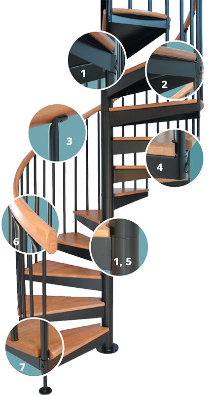 Our Staircase Kits Stand Alone In Product Details And - Spiral Stair Connection Details (432x800), Png Download