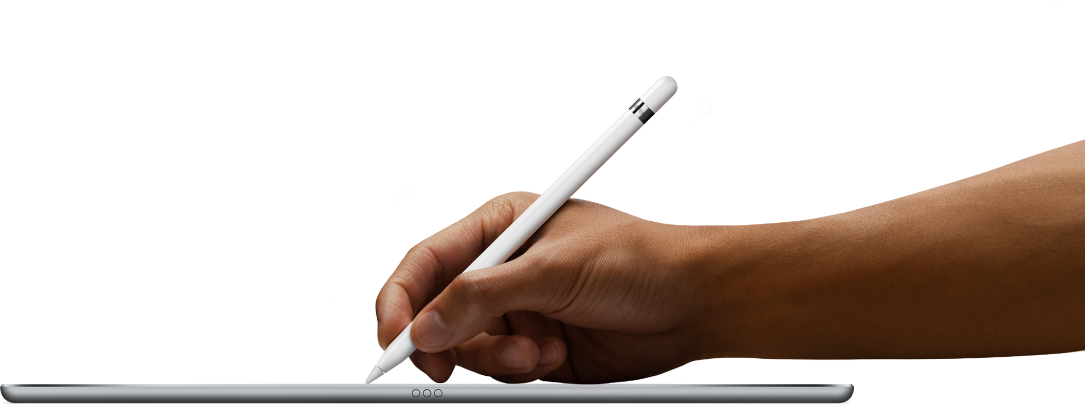 Create Subtle Shading, And Produce A Wide Range Of - Apple Pencil - Stylus - White - For 12.9-inch Ipad (2111x789), Png Download
