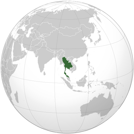 Kingdom Of Thailand World War Ii Orthographic Map - Terror Threat In Asia (541x541), Png Download