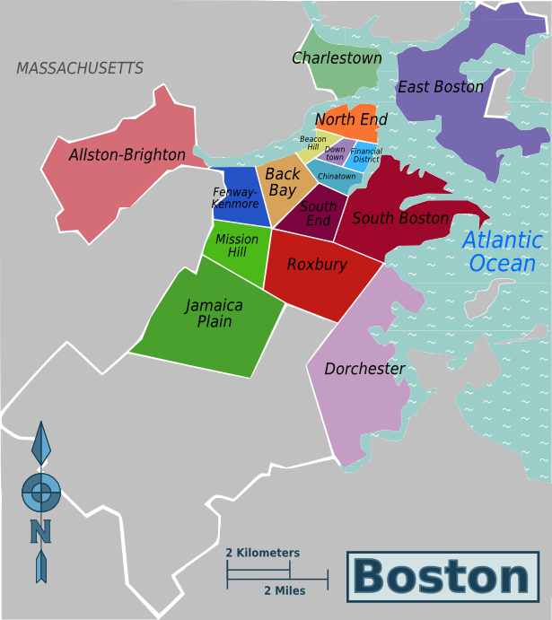 Wikivoyage Boston Map Png - Boston Map Png (615x691), Png Download
