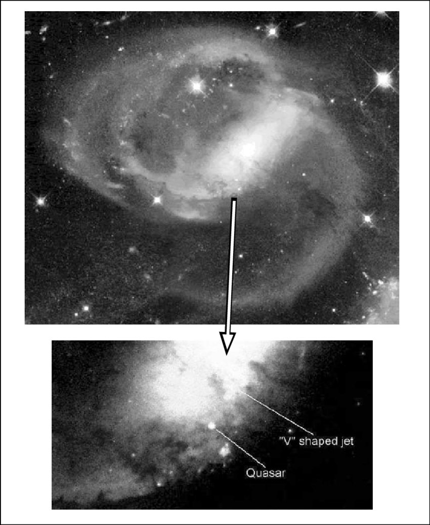 Nearby Spiral Galaxy Ncg 7319 With High Red-shift Quasar - El Jardín De Las Galaxias By Mariano Moles Villamate (850x1036), Png Download