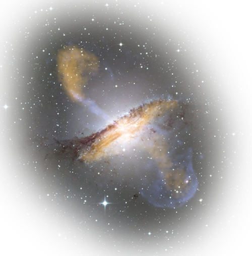 Two Galaxies Merged - Black Hole (500x508), Png Download