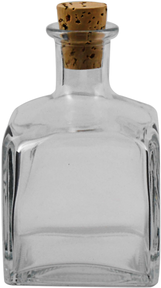 Square Bottle Cork Top 7 Oz - Bottle With Cork Png (650x650), Png Download
