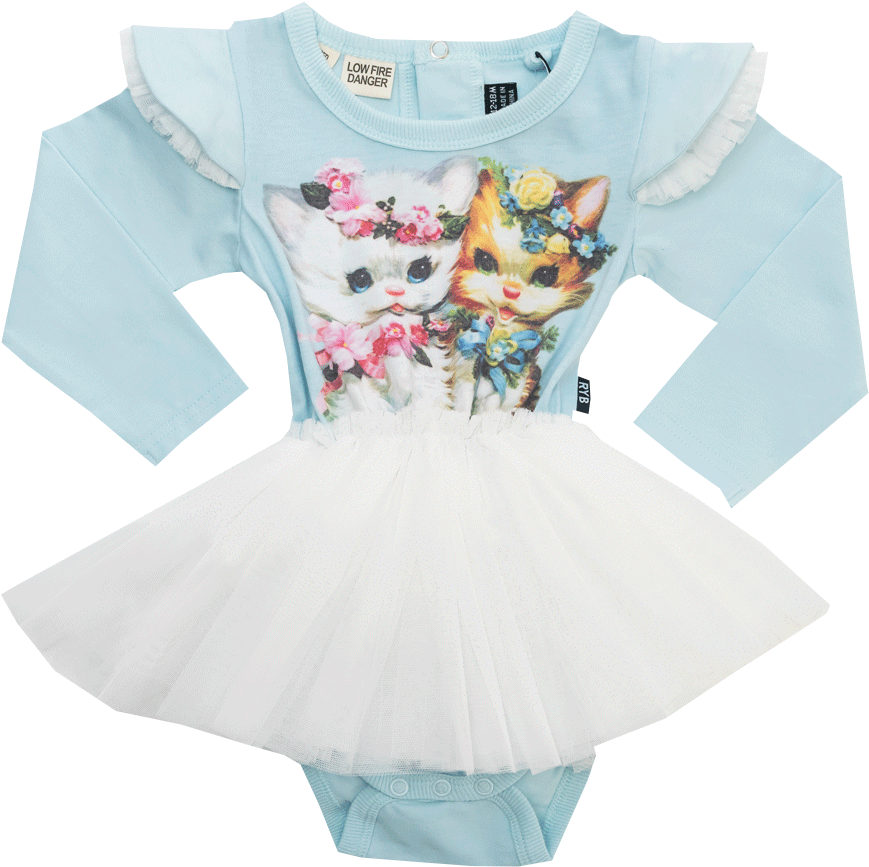 Rock Your Baby Lulu & Lola Kitty Long Sleeve Tutu Dress - Girl (1000x1000), Png Download
