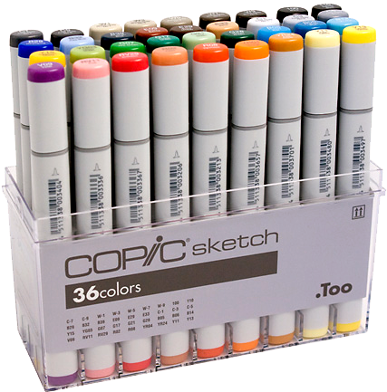 Copic Sketch Marker 36 Color Set - Copic Markers Philippines Price (480x469), Png Download