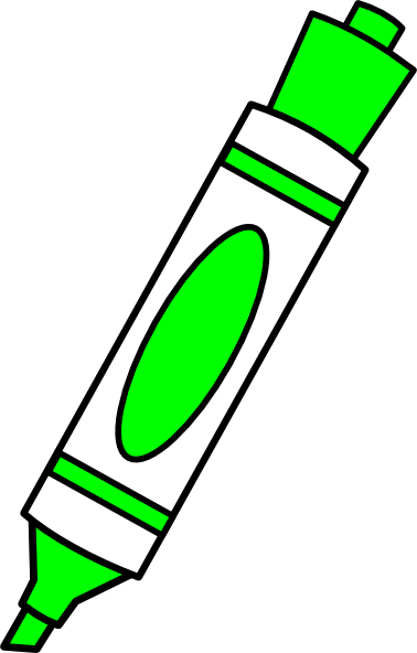 Clip Art Royalty Free Green Color Marker Clip Art At - Green Marker Clipart (378x592), Png Download